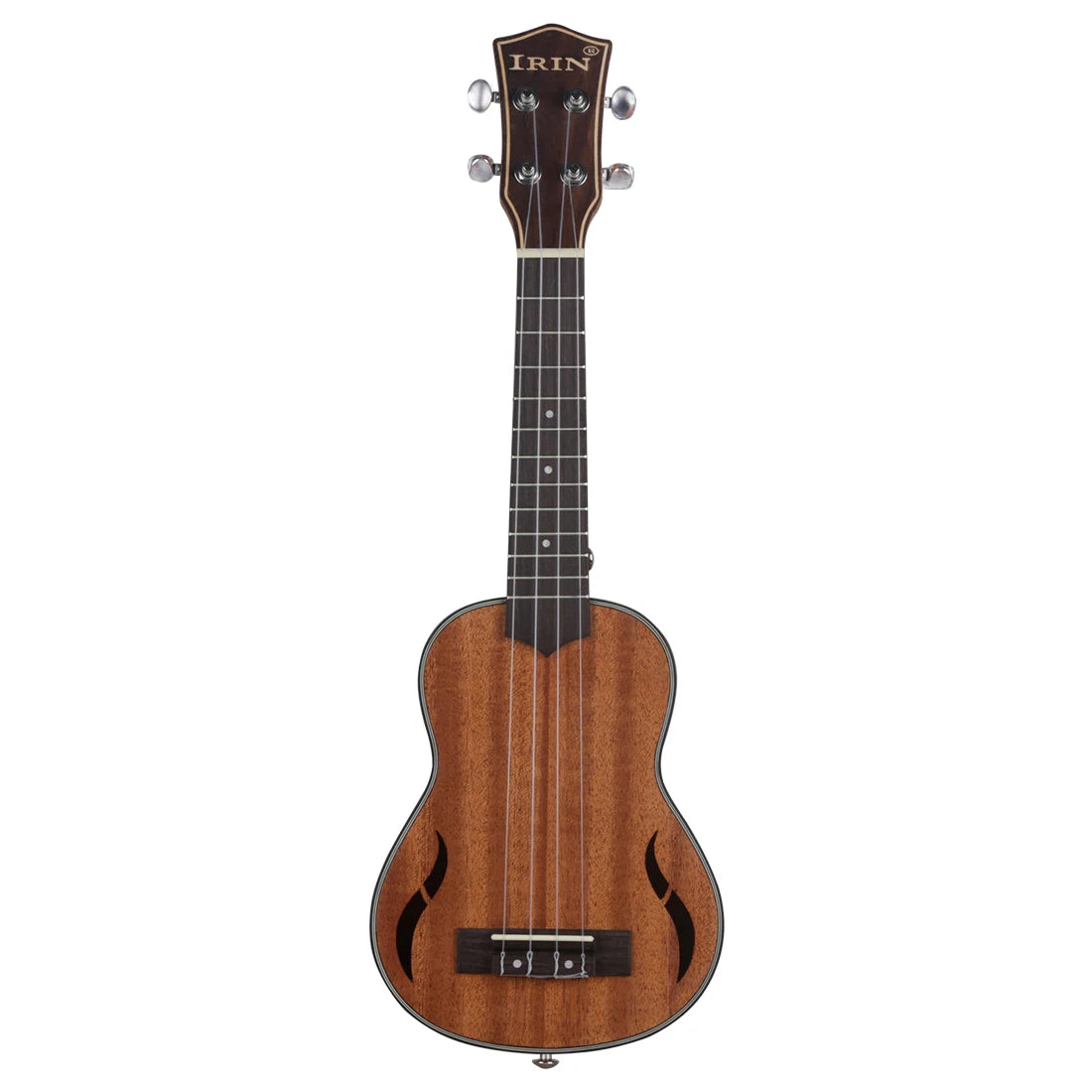 A brown acoustic guitar with a spruce top and dark wood sides, featuring a traditional soundhole and bridge.