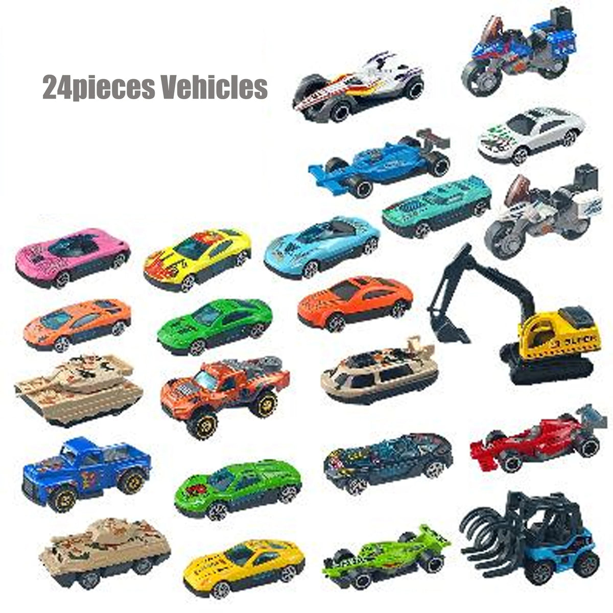 Diecast Pull-Back Car Set - Mini Vehicle Collection for Kids