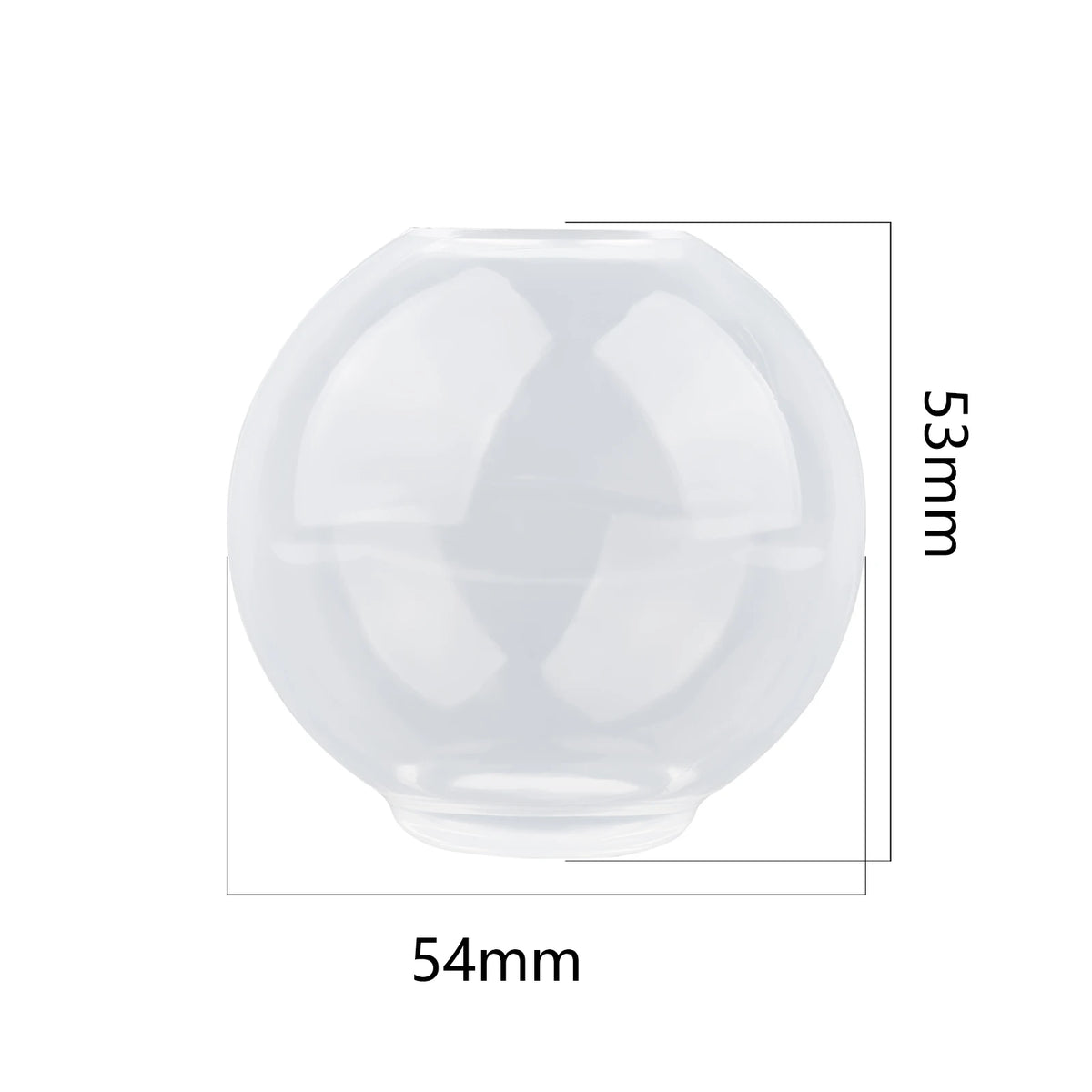 Clear geometric resin casting mold with a 53mm height and 54mm diameter.