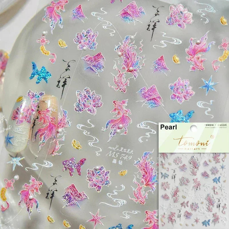 Ocean-Inspired Nail Art Sticker Set