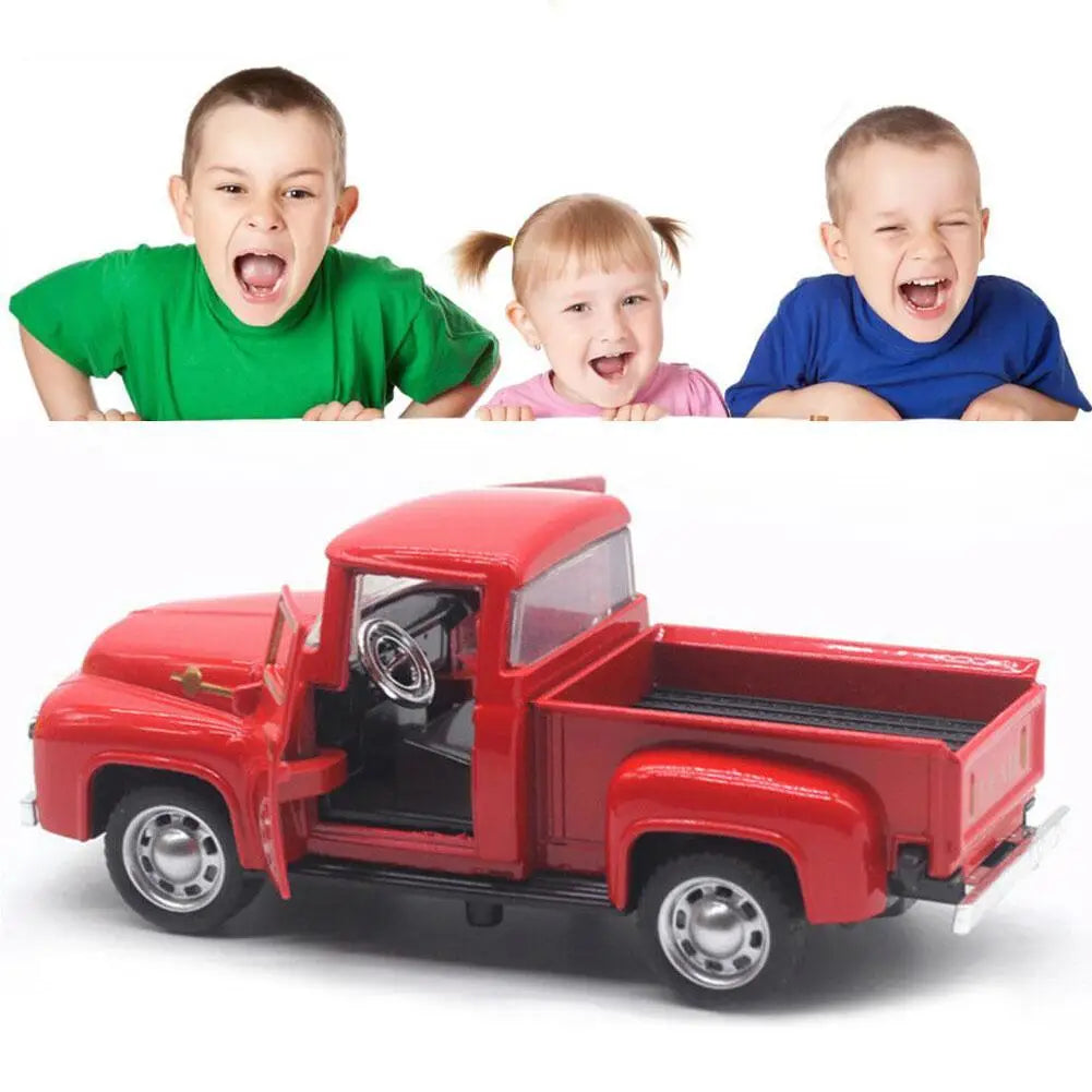 Vintage Red Die-Cast Metal Truck – Pull-Back Miniature Collectible