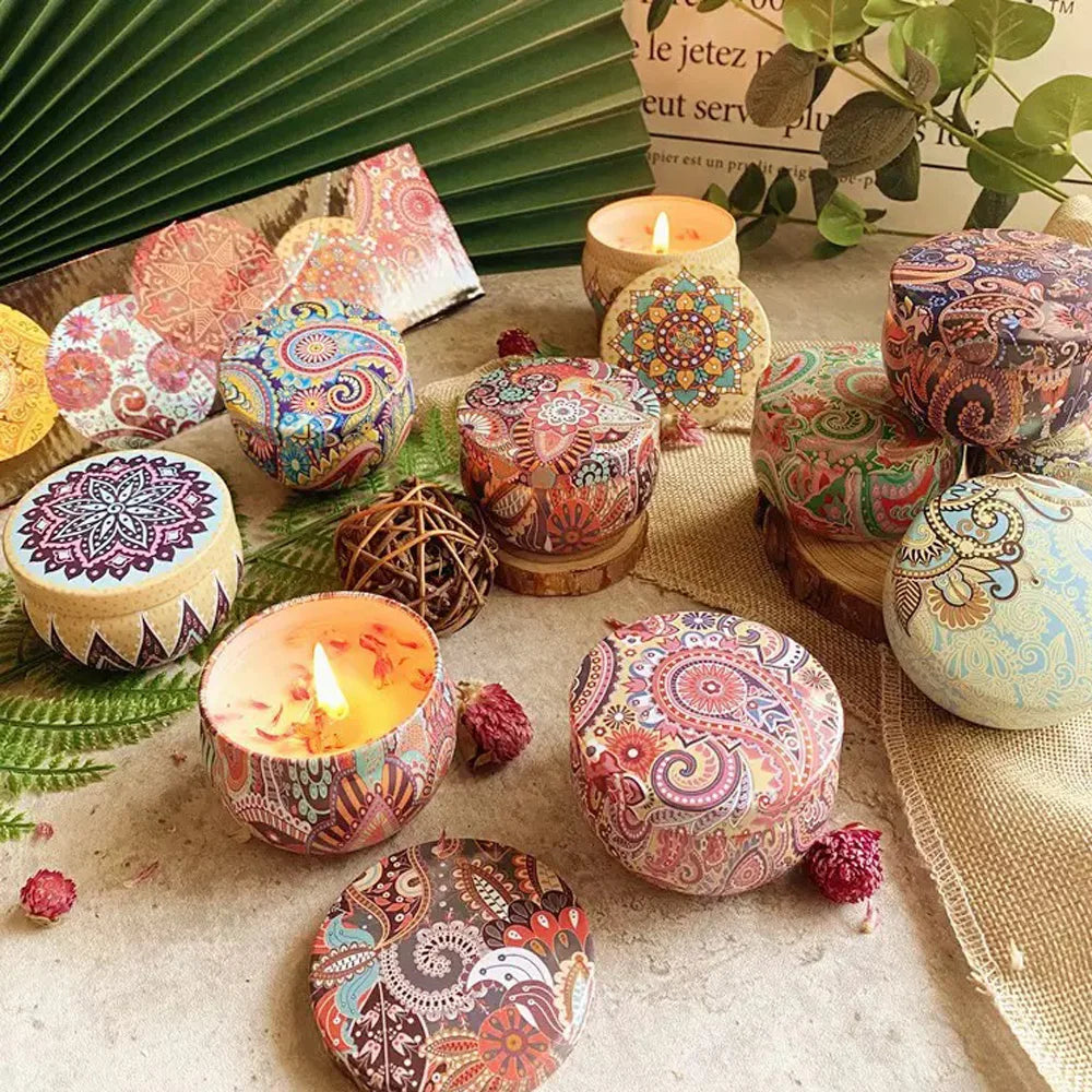 Dried Flower Aromatherapy Candle with Essential Oil