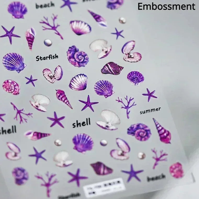 Ocean-Inspired Nail Art Sticker Set