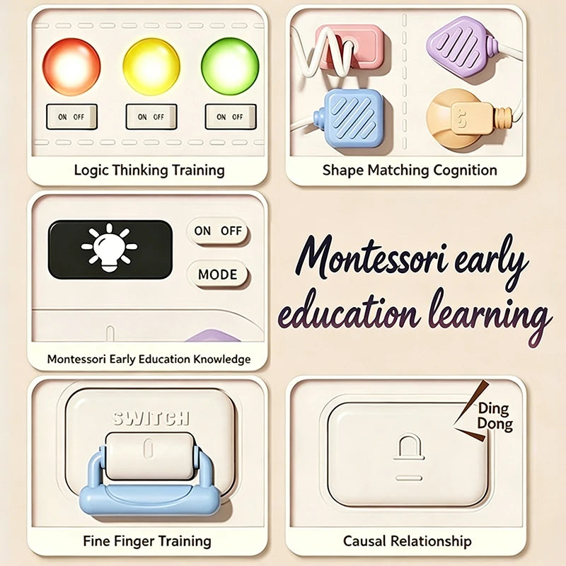 Montessori Busy Board with Plug Socket Sensory Toy for Toddlers