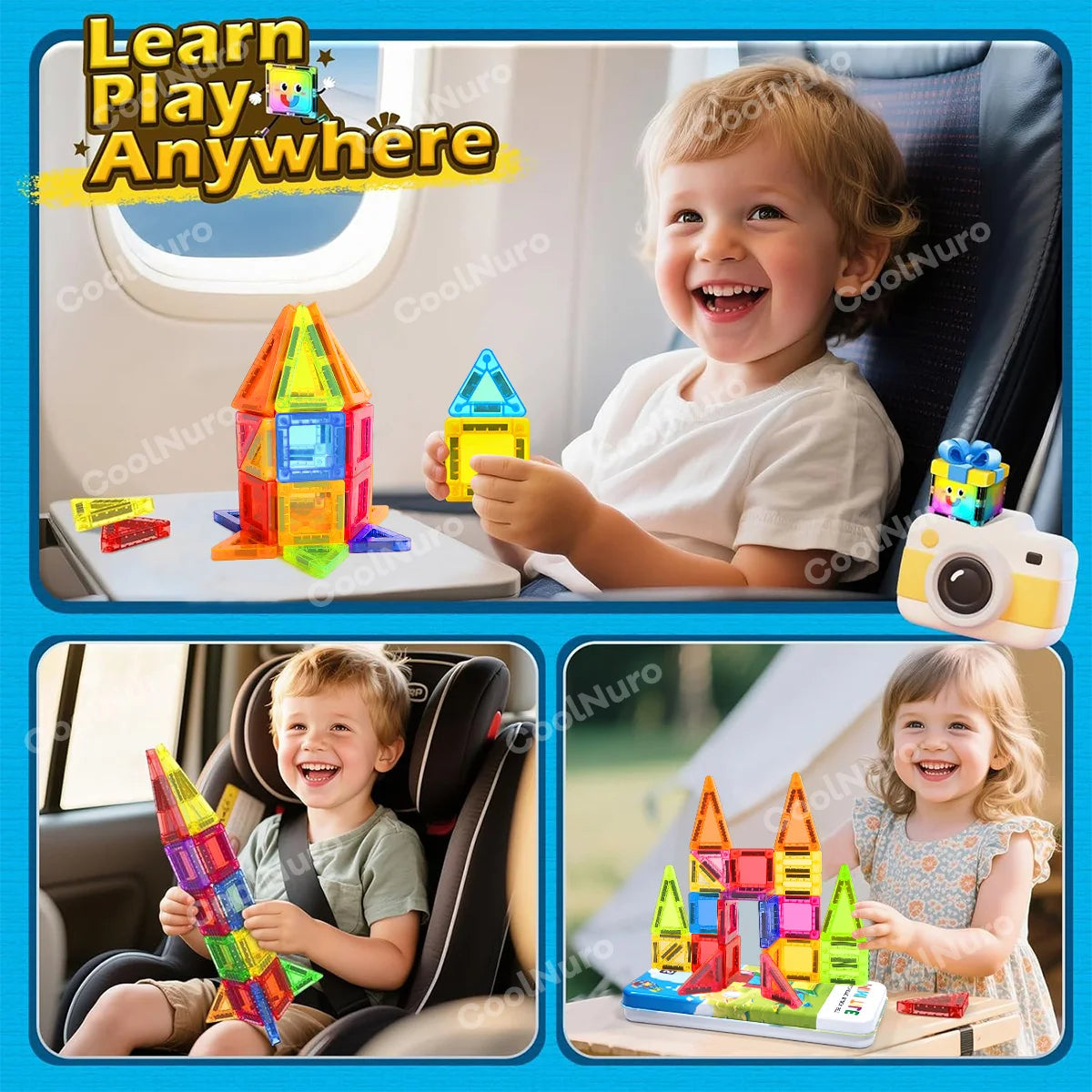 Colorful Magnetic Building Blocks Set with Storage Box