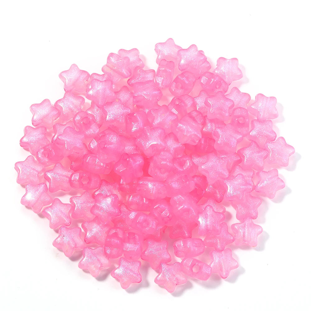 Mermaid Star Acrylic Beads – 10mm Luminous Loose Beads for DIY Jewelry