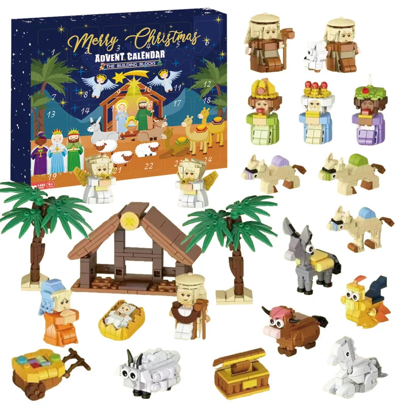 24-Day Christmas Advent Calendar with DIY Tree & Train Set
