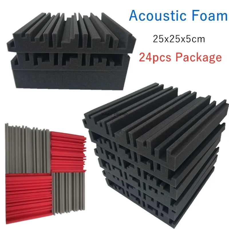 50-Pack Acoustic Foam Panels for Soundproofing and Studio Treatment
