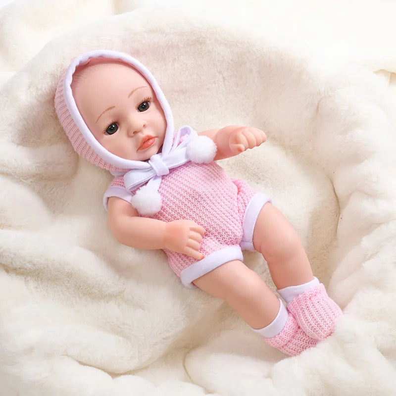 Lifelike 12-Inch Reborn Baby Doll with Outfit – Soft Vinyl, Huggable & Cute