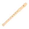 A light wooden 8-hole soprano clarinet for beginners with a mouthpiece.
