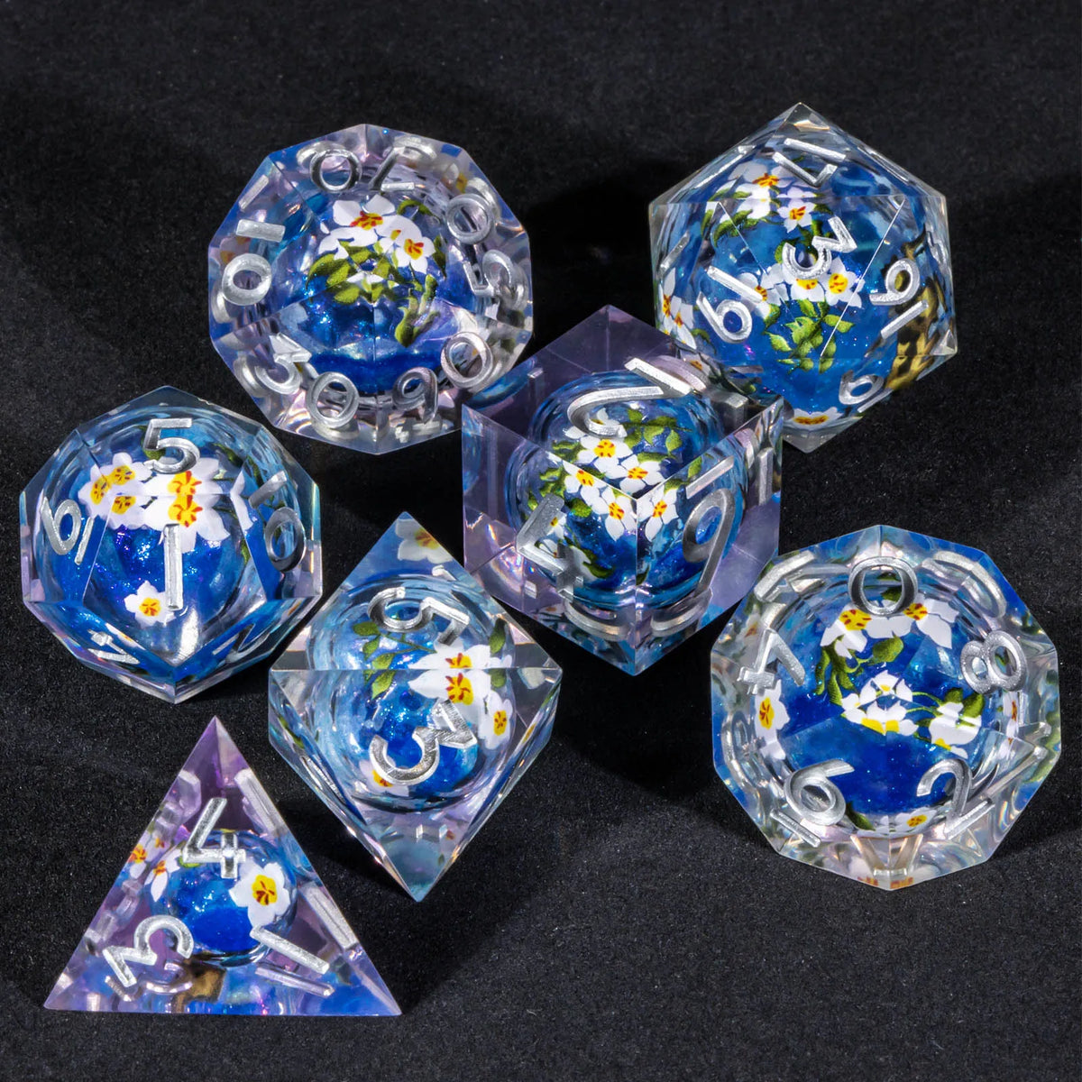Liquid Core Dice Set for Dungeons & Dragons | Sharp Edge Resin RPG Dice