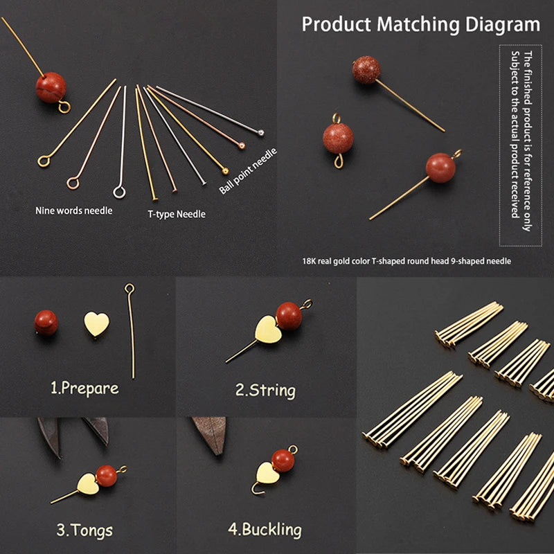 Stainless Steel Flat Head Pins for Jewelry Making (100-Pack)