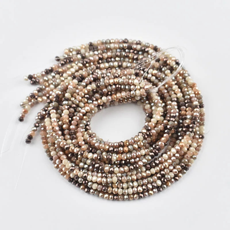 Mixed-Color Rondelle Glass Beads for Jewelry Making