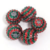 Sparkling Two-Tone Striped Resin Beads (20mm, Set of 5)
