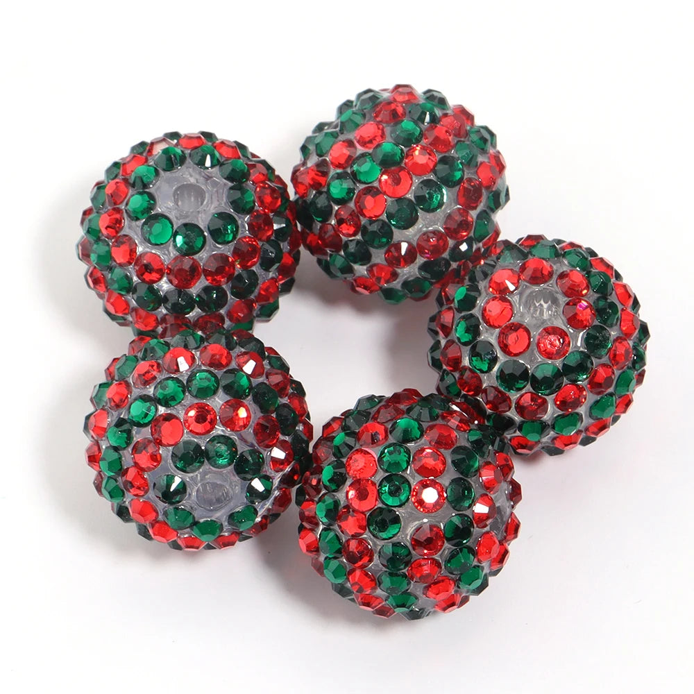 Sparkling Two-Tone Striped Resin Beads (20mm, Set of 5)