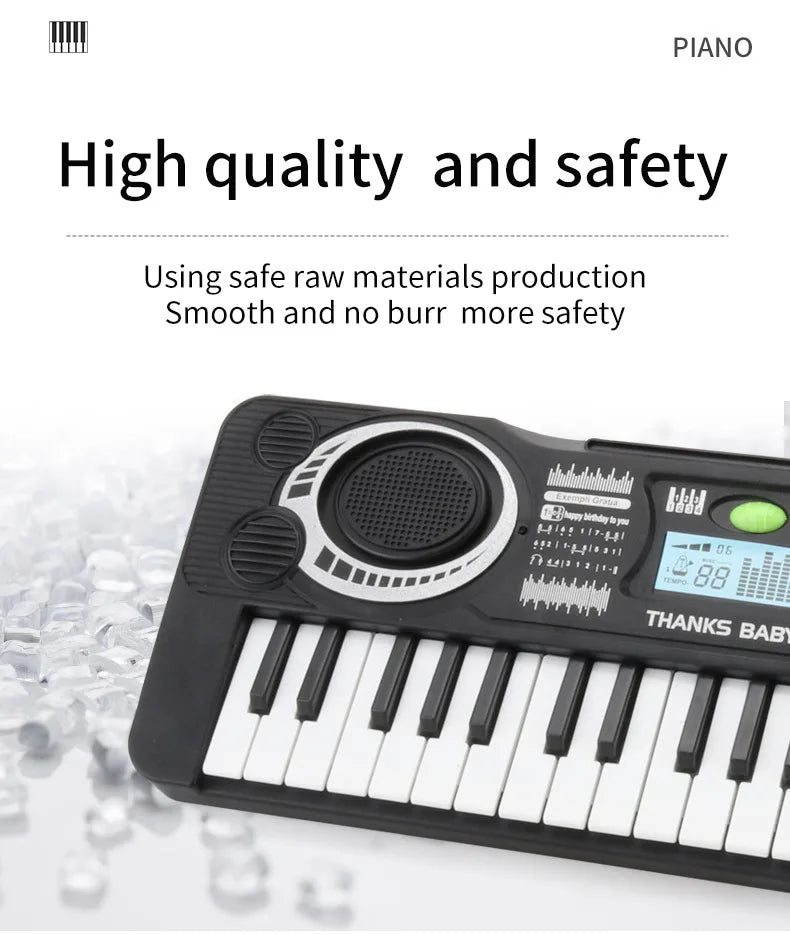 37-Key Electronic Keyboard Piano for Kids with LED Display