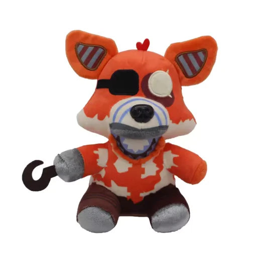 An orange and white plush toy resembling a fox character from Five Nights at Freddy's