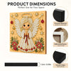 Framed angel art piece featuring a golden crown and wings made of pearls and beads on a wooden canvas
