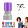 A set of realistic mosquito prank stamps in various colors and sizes displayed next to people.
