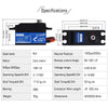 Black INJORA 22KTO digital servo with specifications and mounting dimensions