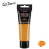 A tube of Xin Bowen Acrylic Color in Yellow Ochre paint.