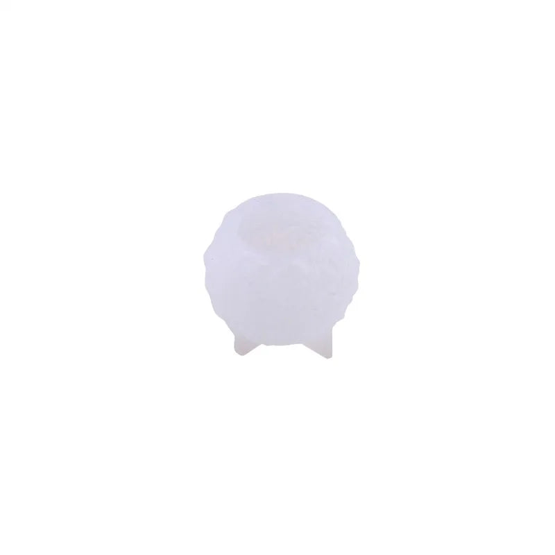 White silicone mold shaped like a rose flower ball for DIY candles