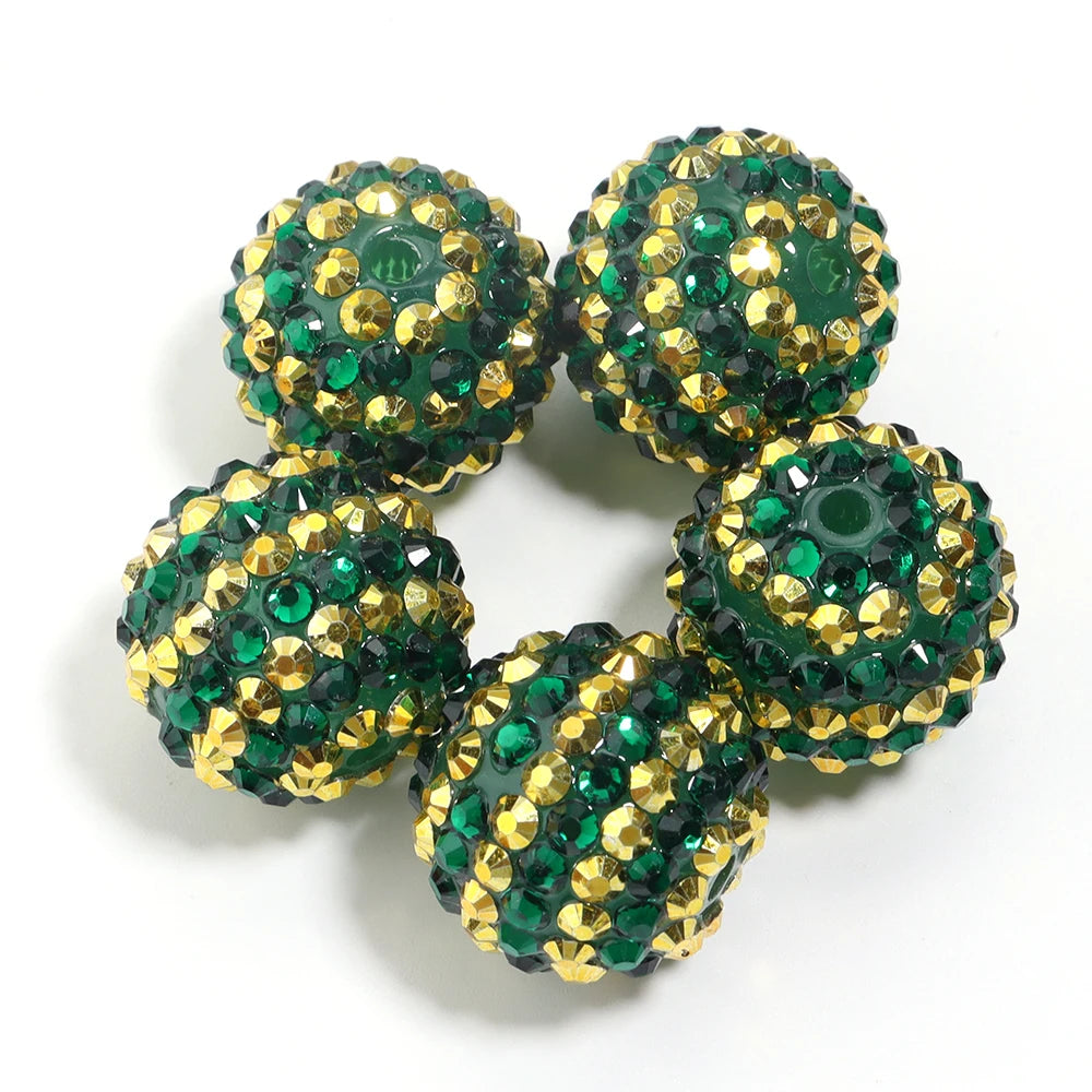 Sparkling Two-Tone Striped Resin Beads (20mm, Set of 5)