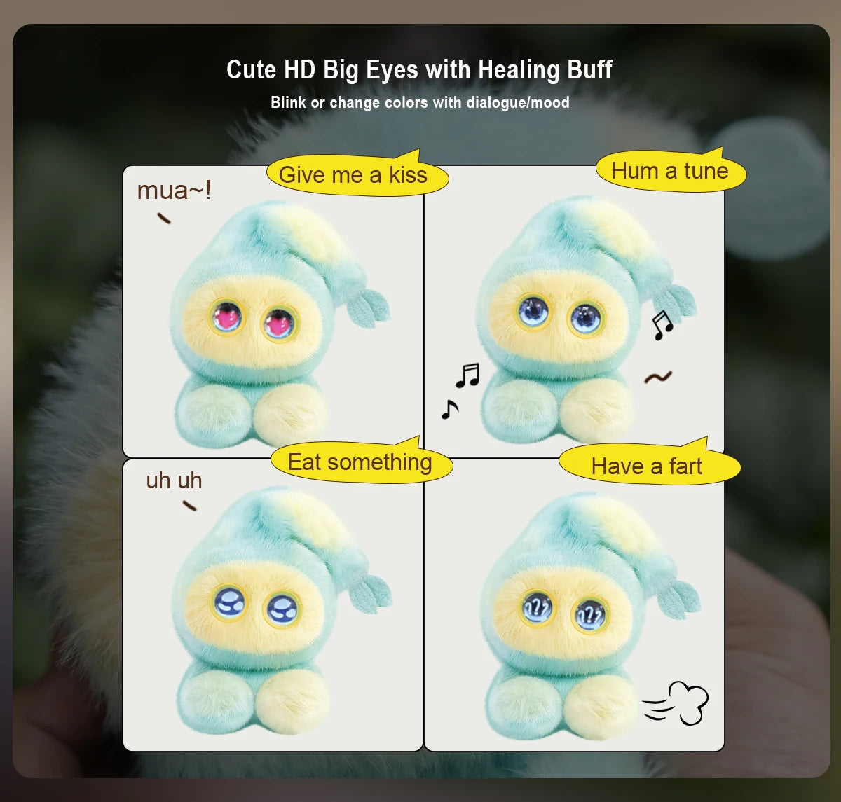 Interactive AI Plush Robot with LED Eyes & Voice Control