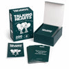 A box of Talking Hearts couples edition conversation cards with a lid open and a stack of cards displayed.