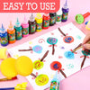 A collection of colorful soft dense paint sponges and tools for art and DIY projects