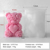 Pink rose bear silicone mold and finished product showing the size difference for DIY crafts