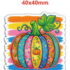 A colorful flatback resin décor set of ten pumpkins and gourds with vibrant autumn colors.