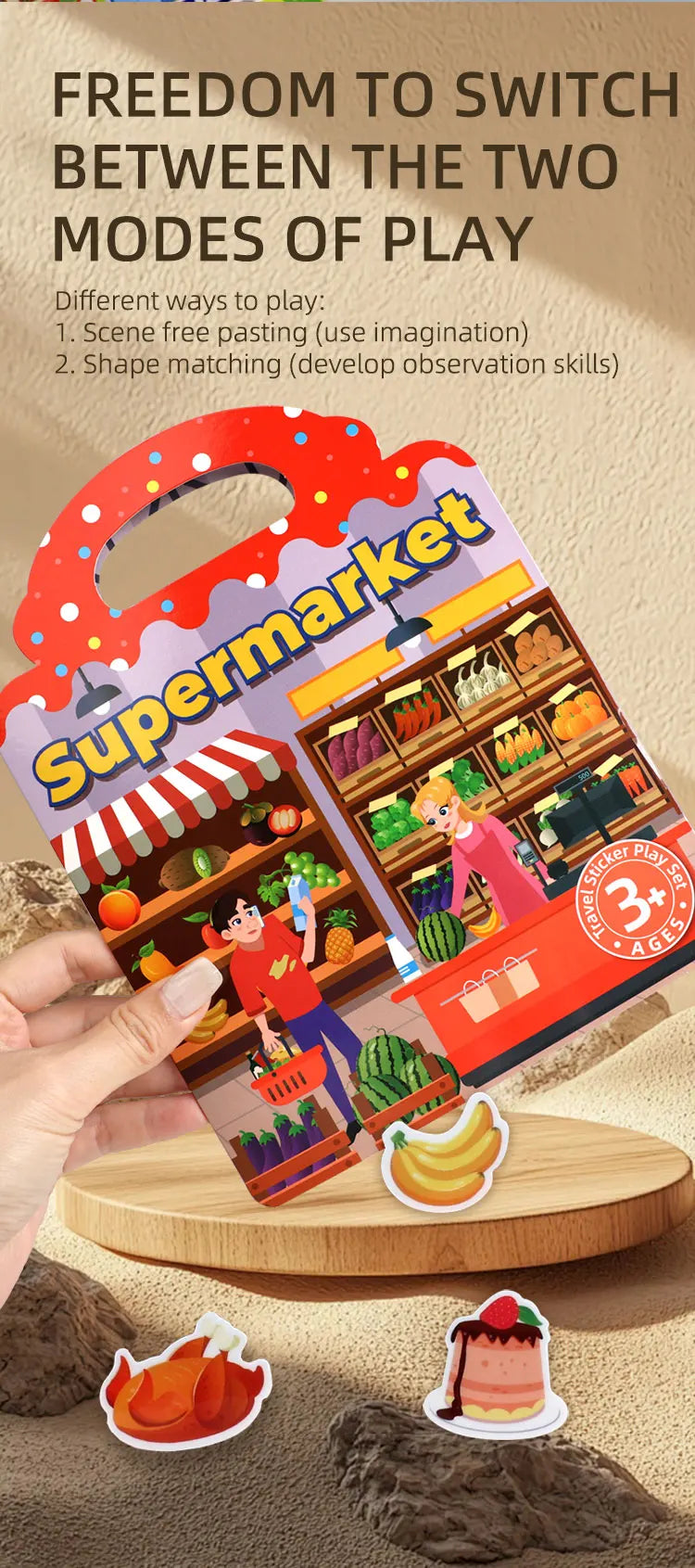Reusable Sticker Book for Kids with Multi-Scene Bubble Jelly Stickers