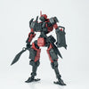 A 1/18 scale FENRIR A6 Assault Type Mecha model kit in black and red, shown from the front.