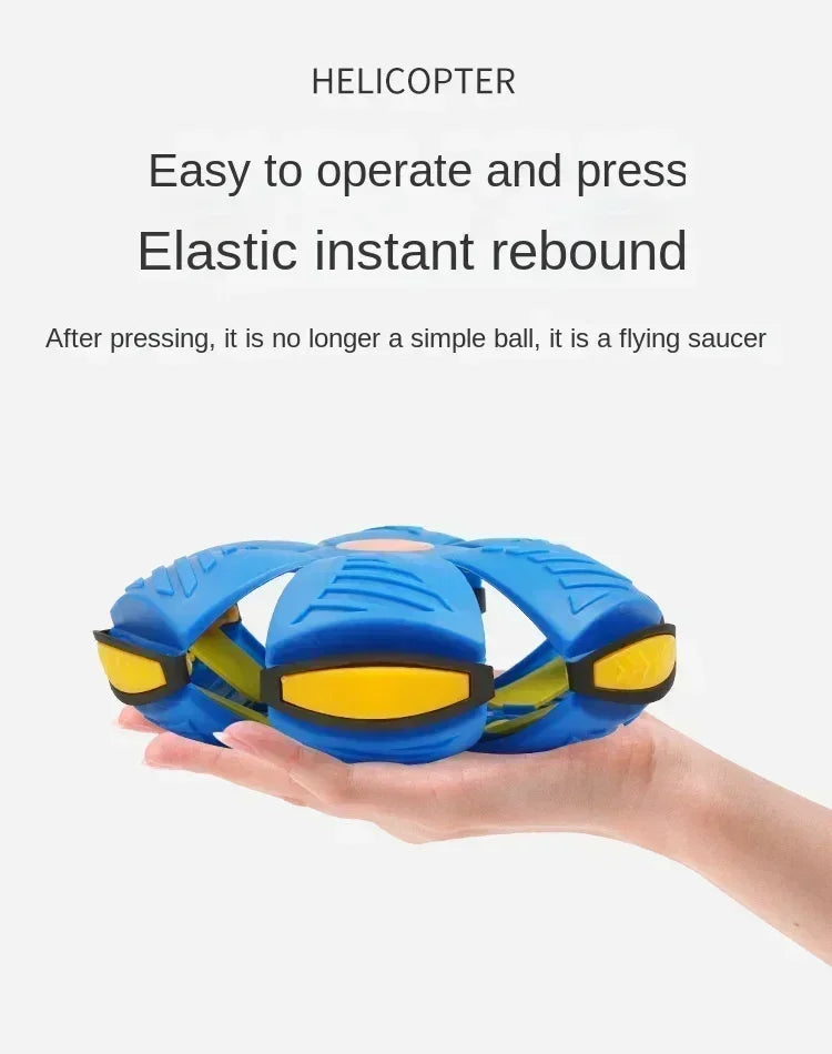 Interactive Flying Saucer Dog Toy with Deformation Fun