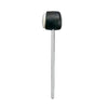 Dual-sided bass drum pedal beater with felt and rubber heads attached to a metal rod