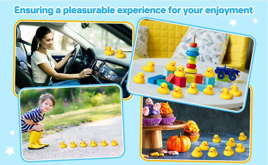 Classic Yellow Squeaky Rubber Ducks for Bath, Party Favors, and Decor