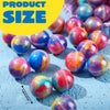 A close-up of colorful, glossy slime balls in various vibrant colors and shades.