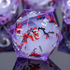 Liquid Core Glow D&D Dice Set with Sharp Edges