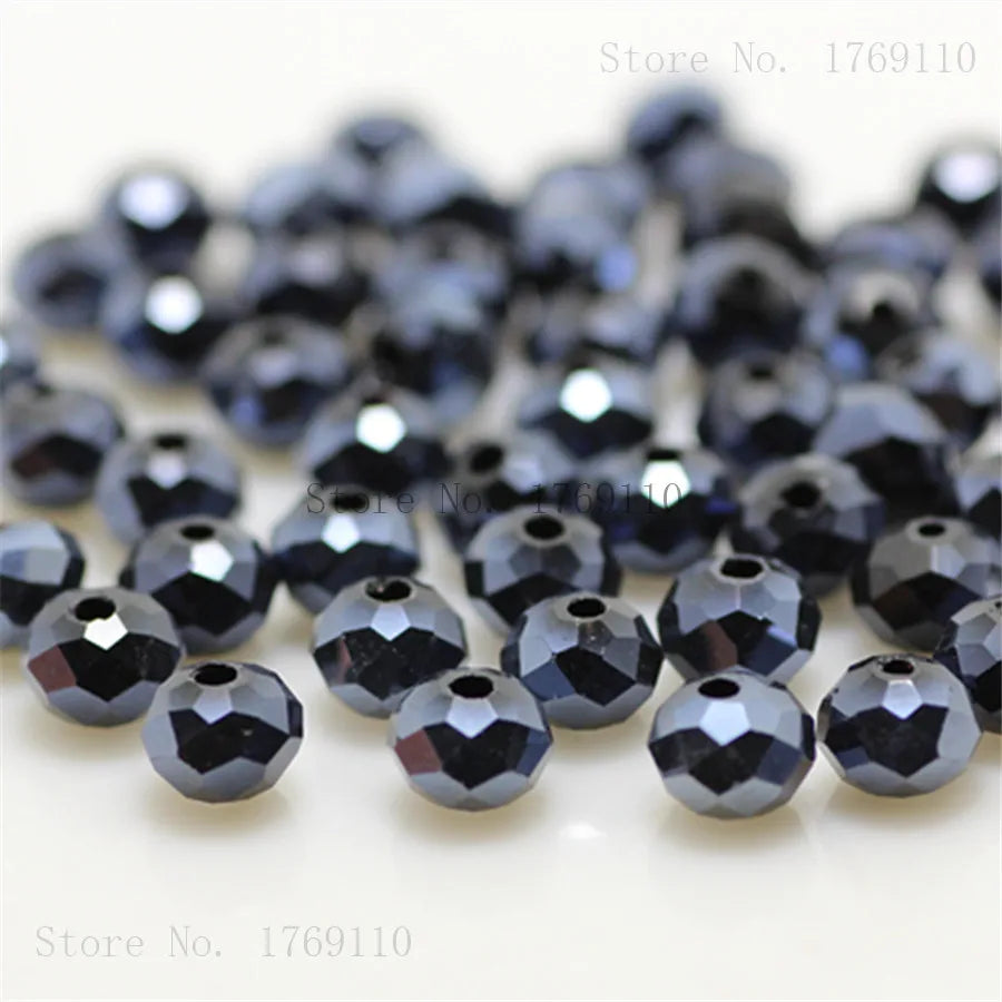 Faceted Crystal Glass Rondelle Beads for Jewelry Making