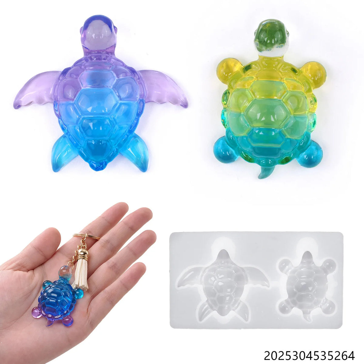 Cute Sea Turtle Silicone Mold for Epoxy Resin Crafts & Keychains