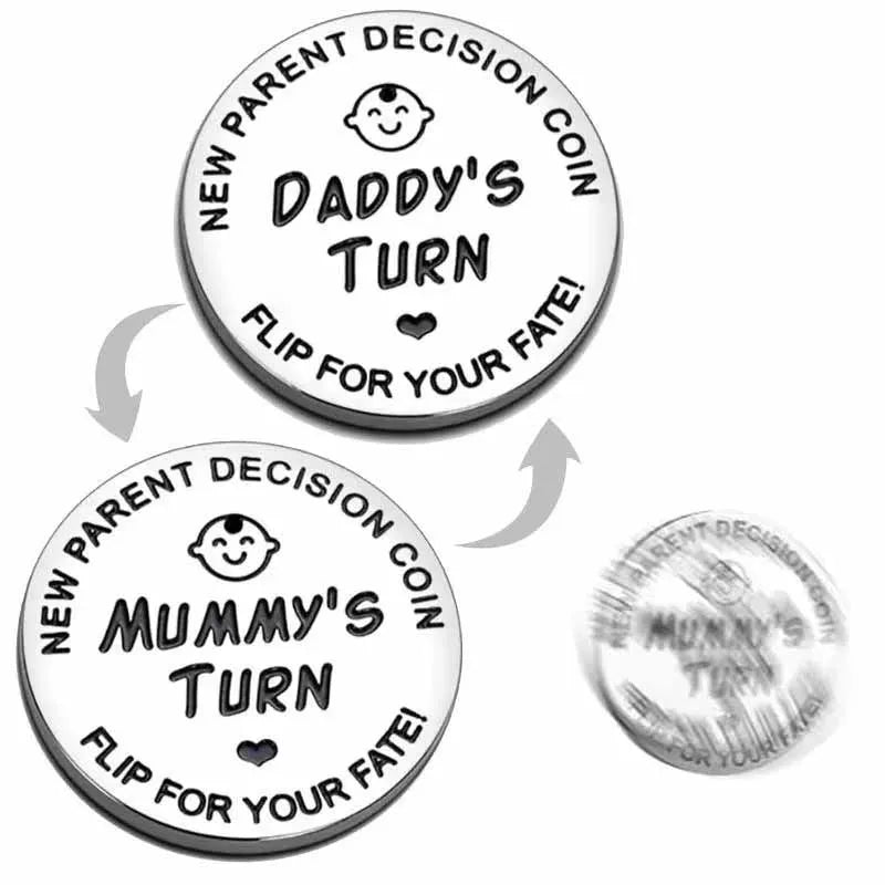 Funny Decision Coin for New Parents – Pregnancy Gift for Expecting Moms & Dads