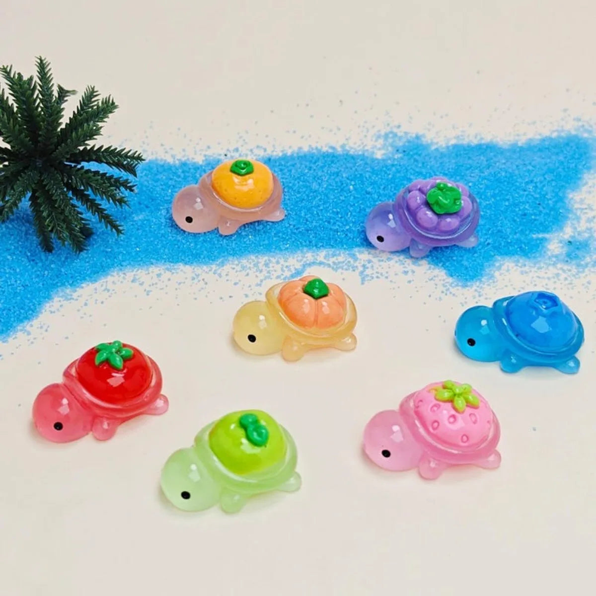 Glow-in-the-Dark Resin Charms - Fruit & Turtle Designs