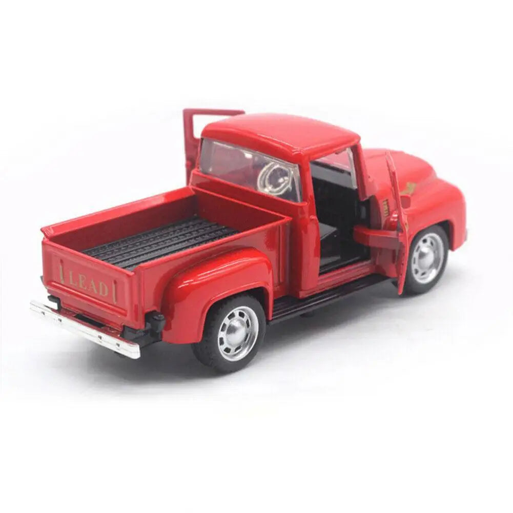 Vintage Red Die-Cast Metal Truck – Pull-Back Miniature Collectible