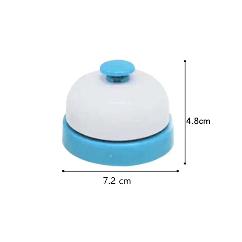A light blue and white speed bead grabbing board game with a bell for two players.