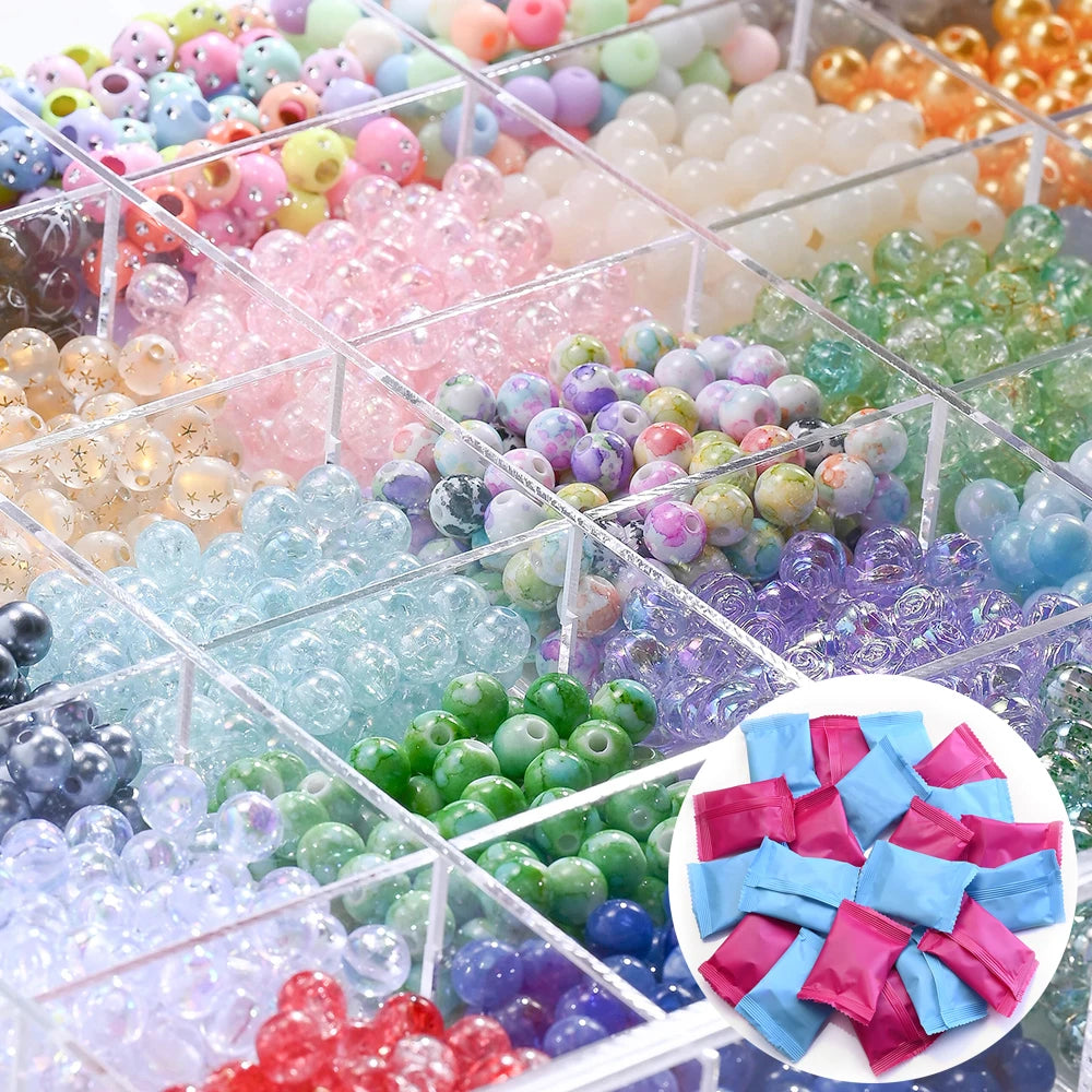 8mm Acrylic Beads Variety Pack for Jewelry Making