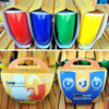 A set of colorful U-shaped juggling balls for skill and coordination training displayed in cardboard packaging.
