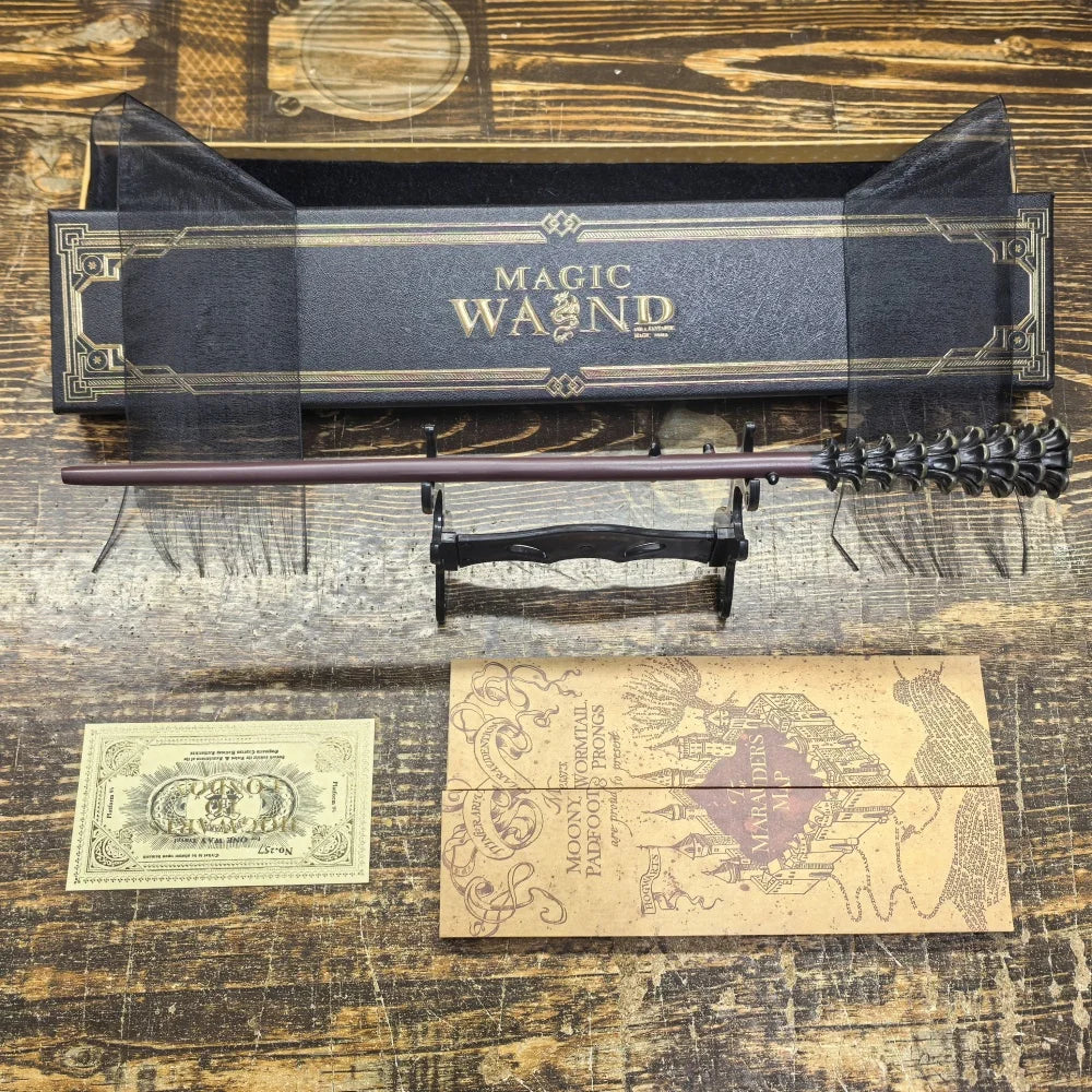 Anime-Inspired Magic Wand with Metal Core and Display Box