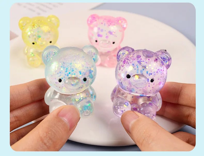 Glitter Gummy Bear Stress Relief Squishy Toy