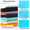 A collection of folded fabric in various colors demonstrating tight stitching, no wrinkles, full color, soft and comfortable 